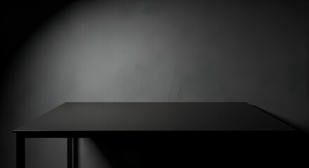 Minimal Dark Desk Edge in Studio Lighting.