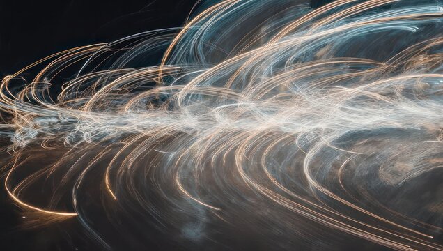 Abstract light trails create a dynamic and ethereal visual effect.