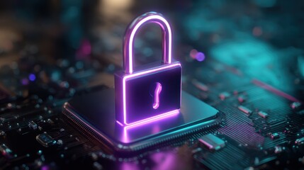 Cybersecurity Lock, Data Security, Network Protection