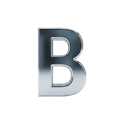 Metallic Letter B With Reflective Texture Isolated On Black Background Elegant Typography Design