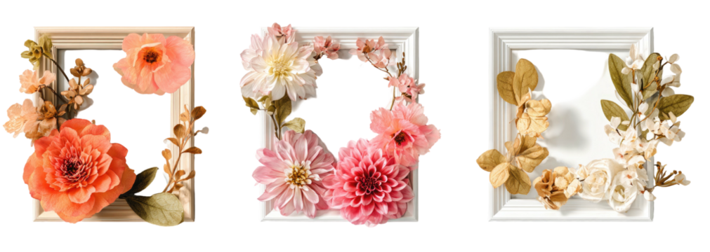 Floral picture frames