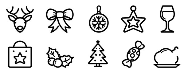 : Christmas Holiday Outline Icon