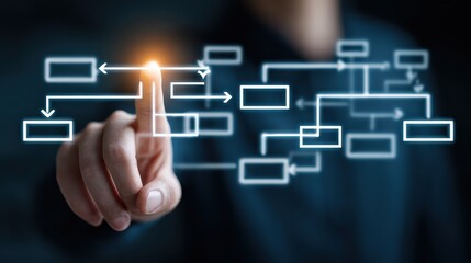 workflow diagram digital interface process technology concept