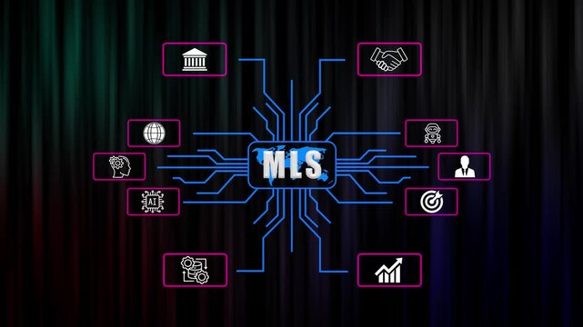 Futuristic Concept of MLS with Digital Network and Global Connectivity on technology background.

