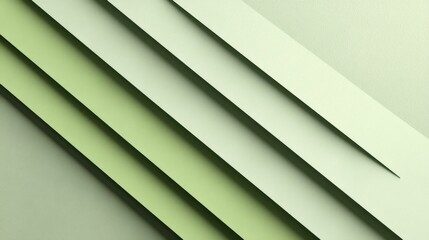Obraz premium Layers of Abstract Green Paper Textures with Soft Shadows Creating Depth and Modern Visual Interest for Design Projects