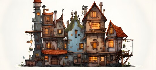 A whimsical sticker design of The Burrow,generative AI