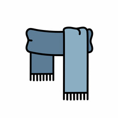 Warm winter scarf icon illustration. Stylish neck accessory graphic