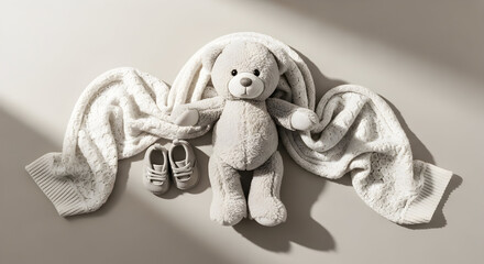 Soft and Serene: A Still Life of Baby Essentials, perfect for newborns, and infants