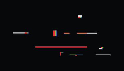Digital glitch effect with RGB horizontal lines, Vector background, perfect for modern tech, cyber, and futuristic design projects