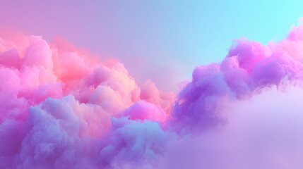 Fototapeta premium Soft pastel clouds with a dreamy sky in shades of pink and blue for serene and tranquil backgrounds or creative design projects