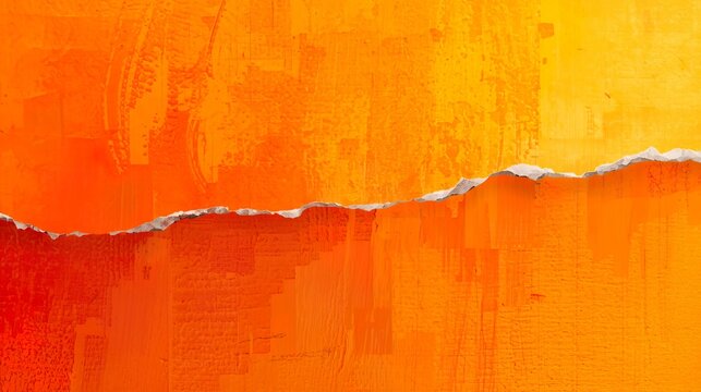 Abstract digital painting of a bright orange ripped edge