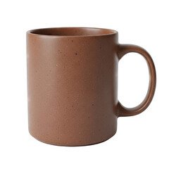 Rustic Brown Ceramic Mug With Speckled Texture And Handle Isolated On Transparent Background Studio Shot