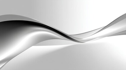 Obraz premium Elegant flowing silver waves creating a smooth abstract design, perfect for modern backgrounds or minimalist artistic expressions in stylish settings