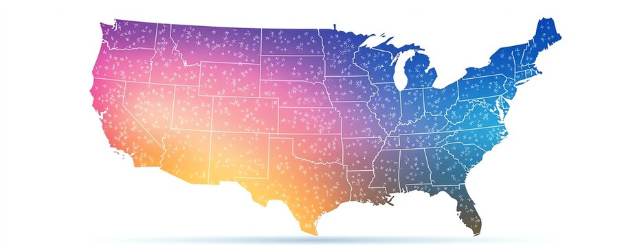 Electoral college map of the United States with statebystate electoral vote distribution, political colors and clear, interactive design elements