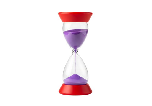 Hourglass timer isolated on transparent background