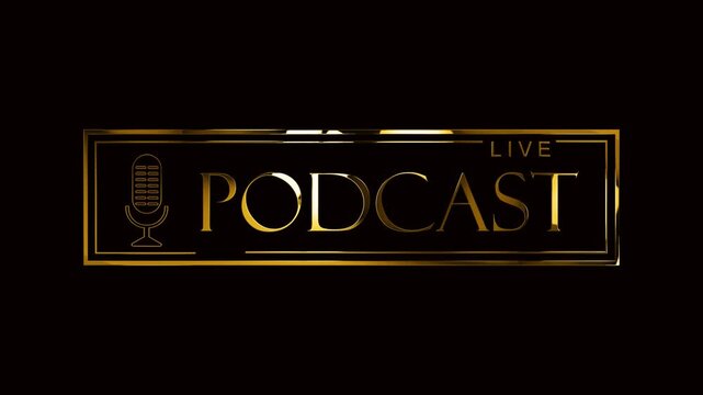 golden sign podcast logo background