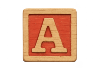 Wooden block letter a educating children learning alphabet