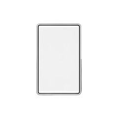 Blank white rectangle with rounded corners and a thin black border on a transparent background representing a clean slate or empty space