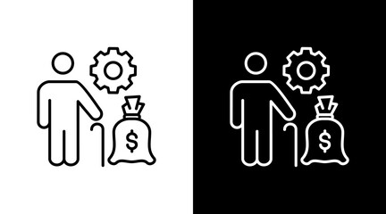 Retirement Options  White Icon Set Design