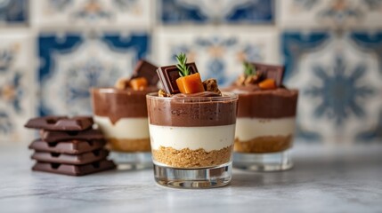 Delicious Layered Mini Desserts With