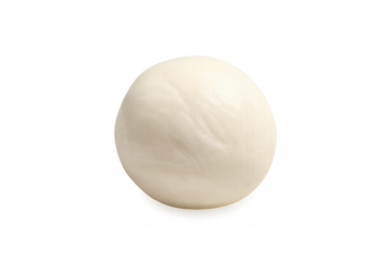 Fresh mozzarella cheese ball on transparent background