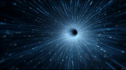 Mysterious abstract blue light vortex revealing black hole singularity in deep space. powerful cosmic futuristic background concept - Powered by Adobe