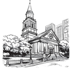 Obraz premium black and white, cityscape