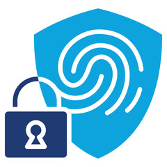 fingerprint locked mixed color icon