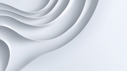 Abstract white curves and layers creating a modern minimalist design suitable for backgrounds, wallpapers, or creative projects in a clean aesthetic