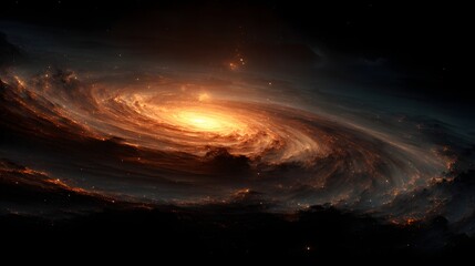 Spectacular luminous spiral formation dominates the deep dark expanse of space