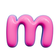 Alphabet, number and symbol 3d word render Pink Glossy Bubble Form