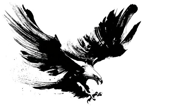 Contemporary brushstroke painting of an eagle symbolizing courage and determination