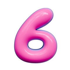 Alphabet, number and symbol 3d word render Pink Glossy Bubble Form