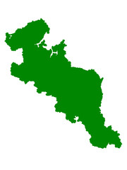 京都府の地図（グリーン）