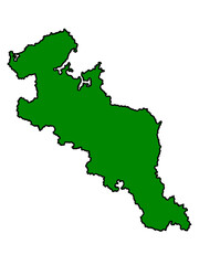 京都府の地図（縁取りグリーン）