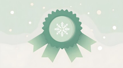 Elegant frosty recognition award features central stylized ice crystal design