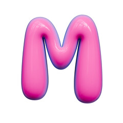 Alphabet, number and symbol 3d word render Pink Glossy Bubble Form