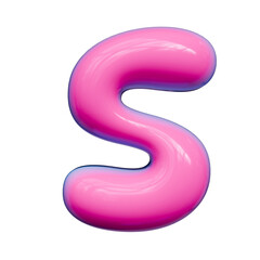 Alphabet, number and symbol 3d word render Pink Glossy Bubble Form