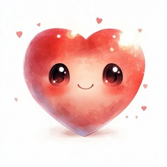 A cute animated heart with smile face.