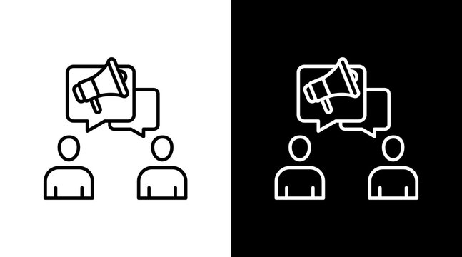 Community Marketing  White Icon Set Design