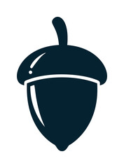 Acorn simple vector icon, bold black silhouette, minimal style isolated on white — stock vector
