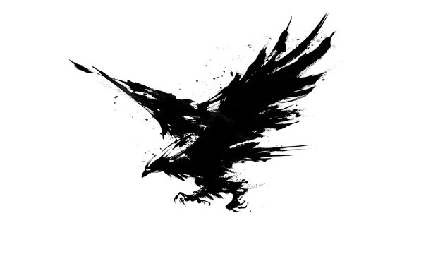 Monochrome ink eagle artwork illustrating harmony between motion and stillness