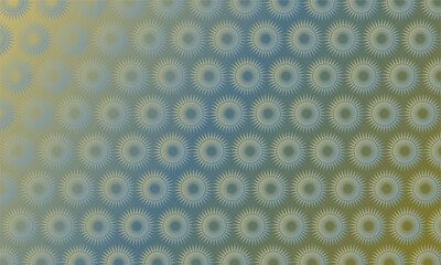Repeating starburst shapes create a mesmerizing pattern over a gradient background with blue and green hues
