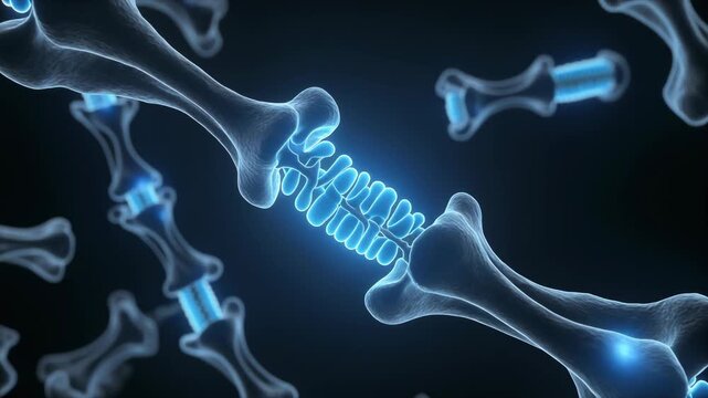 Microscopic View of Osteoblasts Building New Bone Matrix