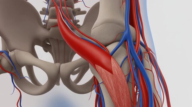 Anatomical illustration of the peroneal artery and vein in the human lower leg.