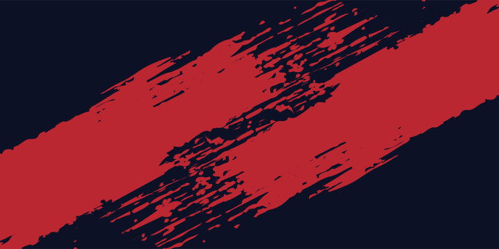 Bold Red Brush Stroke Across Deep Navy Background, Abstract Art for Modern Design and Branding
