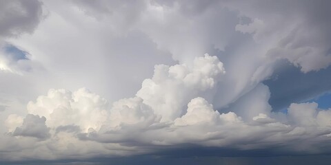 Dense cumulonimbus cloudscape, heavy with impending rain,  moody sky,  celestial