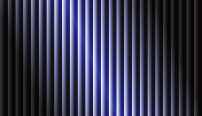 Dark Blue and Black Abstract Glass Effect Background with Vertical Glowing Lines
