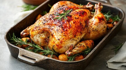 Roasted chicken with potatoes