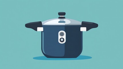 Flat Vector Of A Pressure Cooker With Ste Background Design